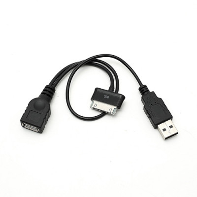 Други USB кабели USB Host OTG кабел със USB POWER за Samsung Galaxy Tab P5200 P3100  черен